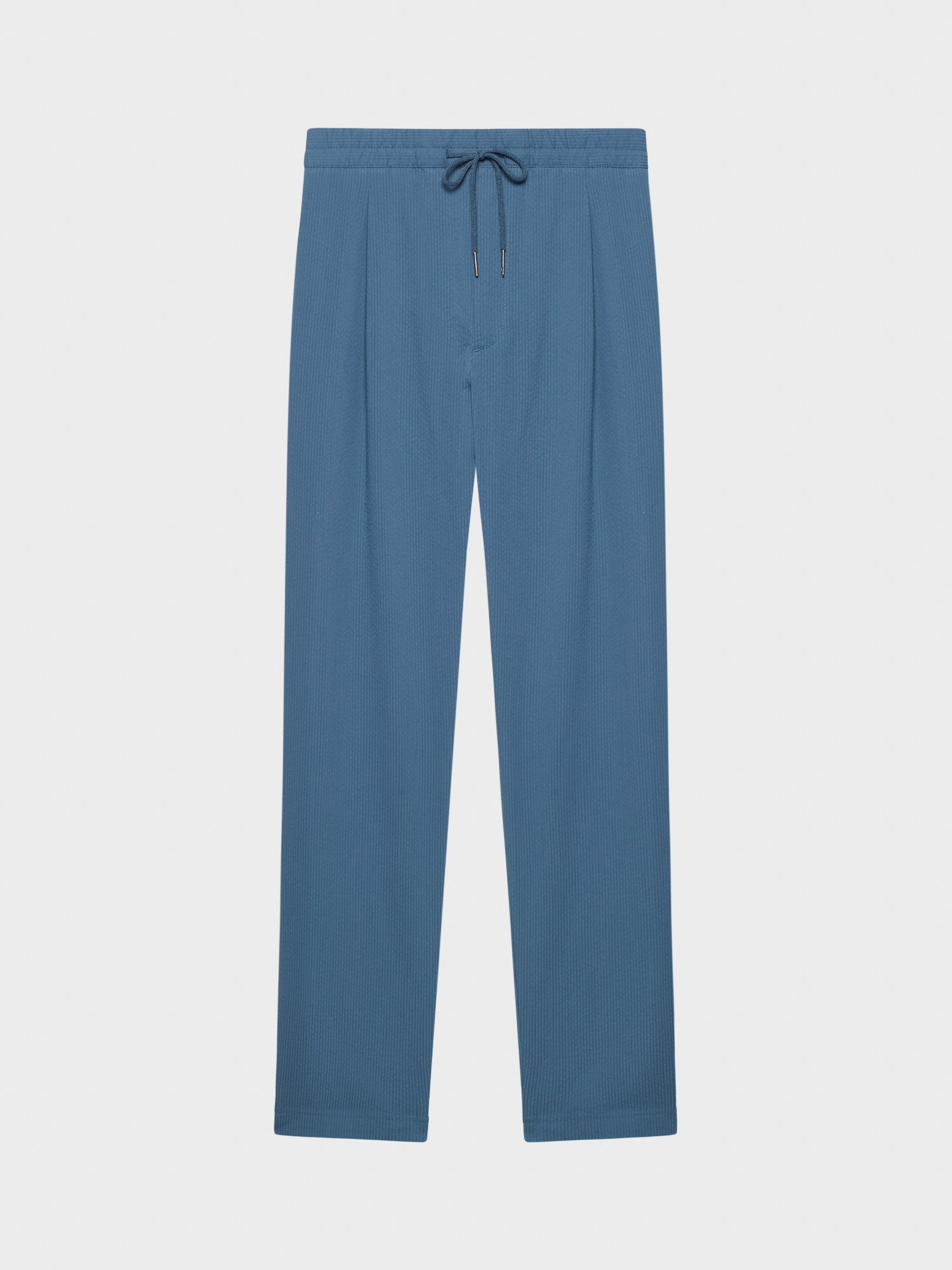 Caruso Menswear Abbigliamento Uomo Pantaloni Pantalone jogger in seersucker di cotone azzurro look 2