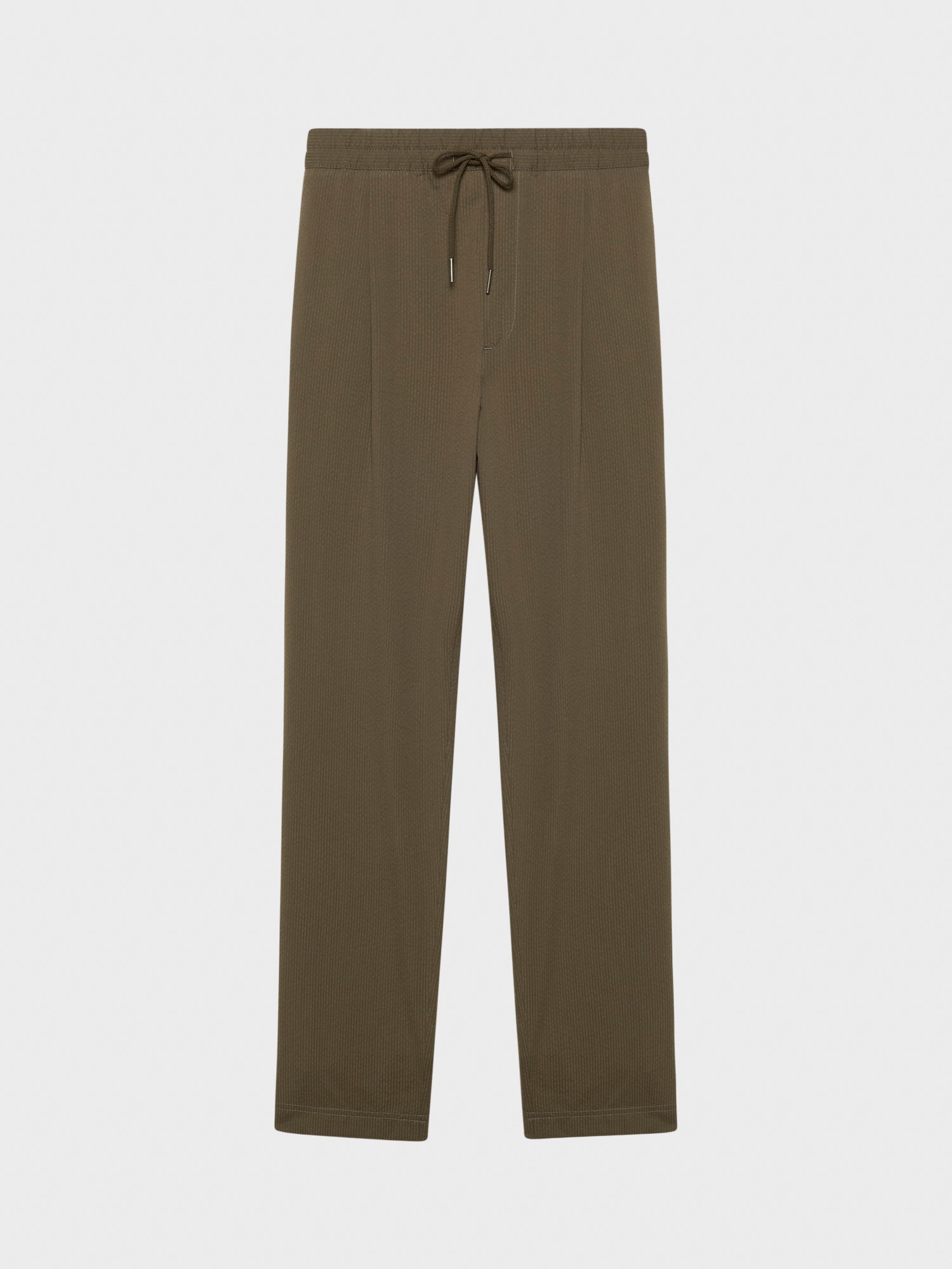 Caruso Menswear Abbigliamento Uomo Pantaloni Pantalone jogger in seersucker di cotone verde look 2