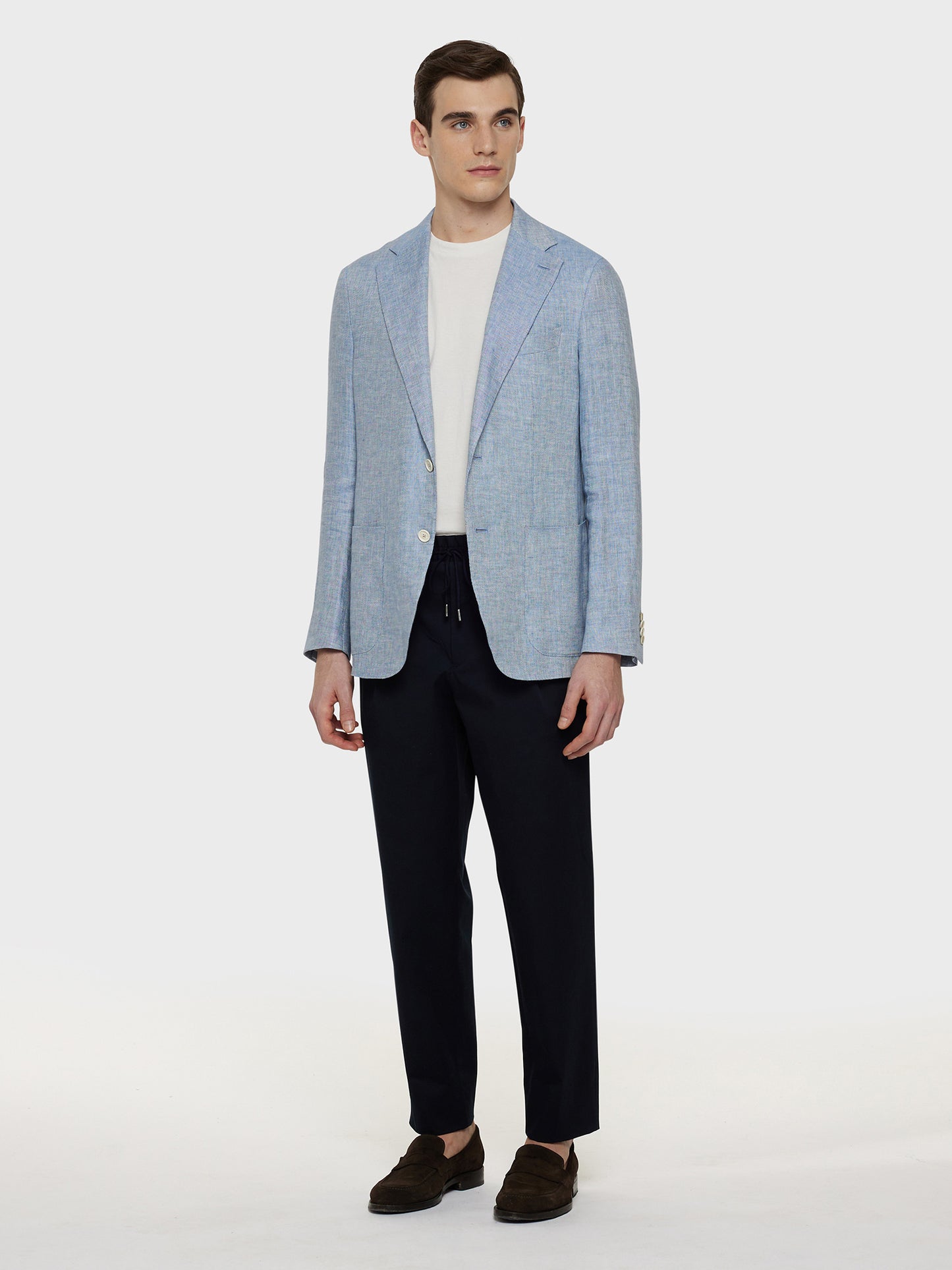 Caruso Menswear Abbigliamento Uomo Pantalone jogger in cotone blu total look