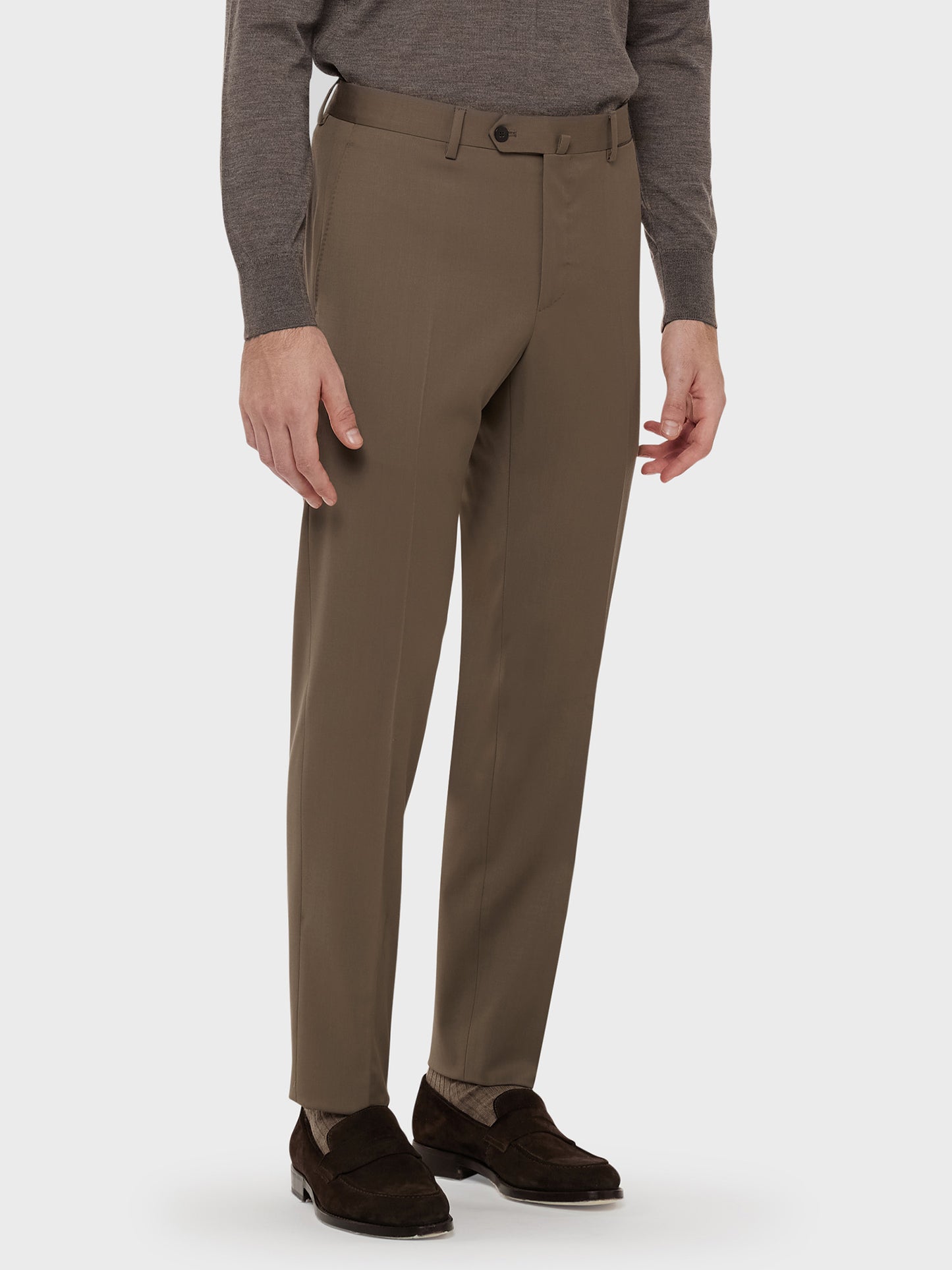 Caruso Menswear Abbigliamento Uomo Abiti Abito aida doppiopetto in lana tecnica marrone look 5
