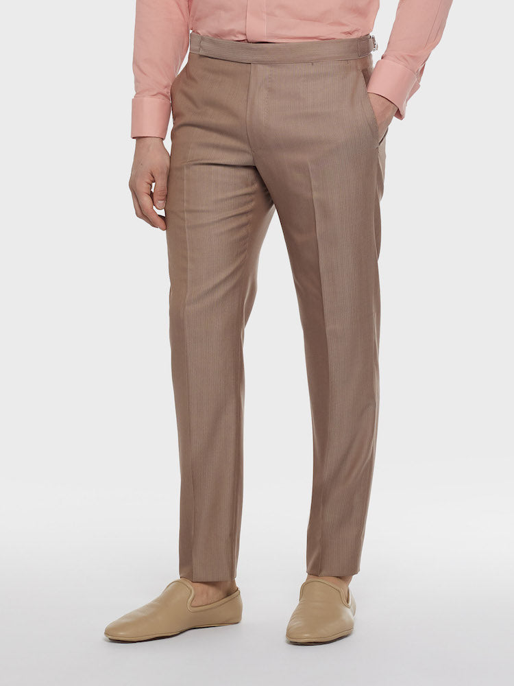 Caruso Menswear Abbigliamento Uomo Abiti Abito aida monopetto in lana e seta beige look 4