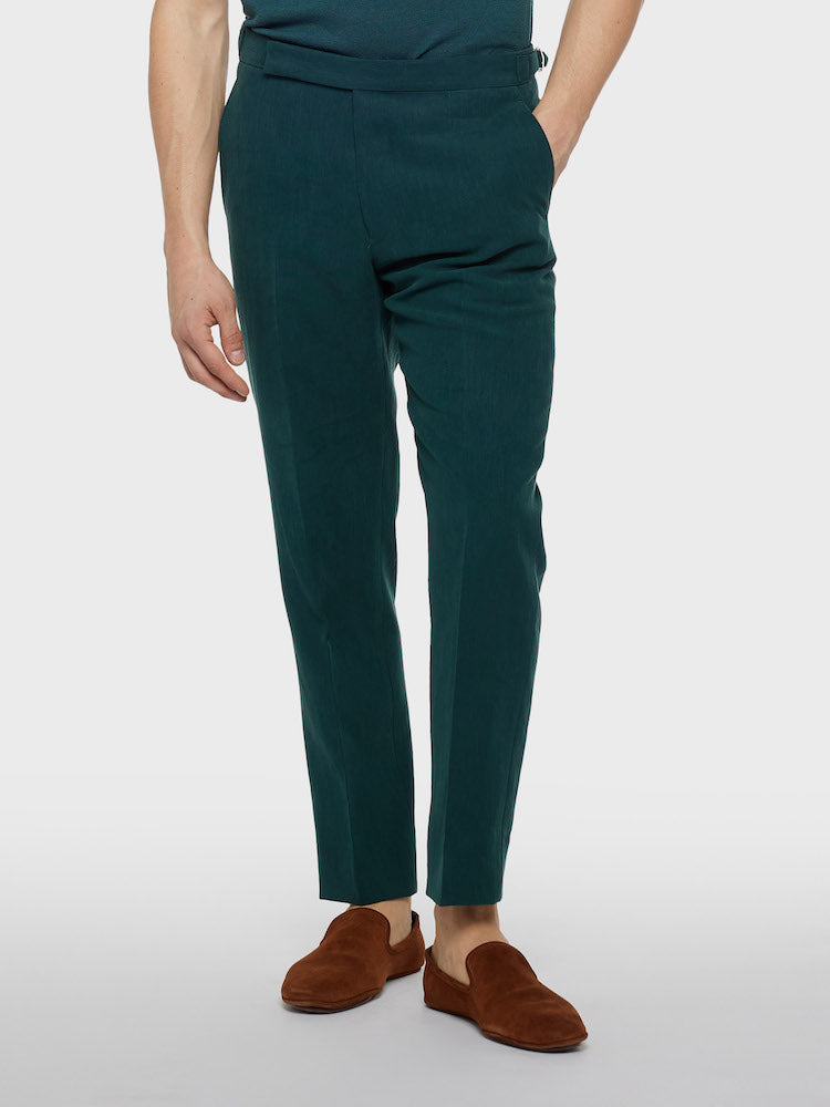 Caruso Menswear Abbigliamento Uomo Abiti Abito aida doppiopetto in lino verde look 4