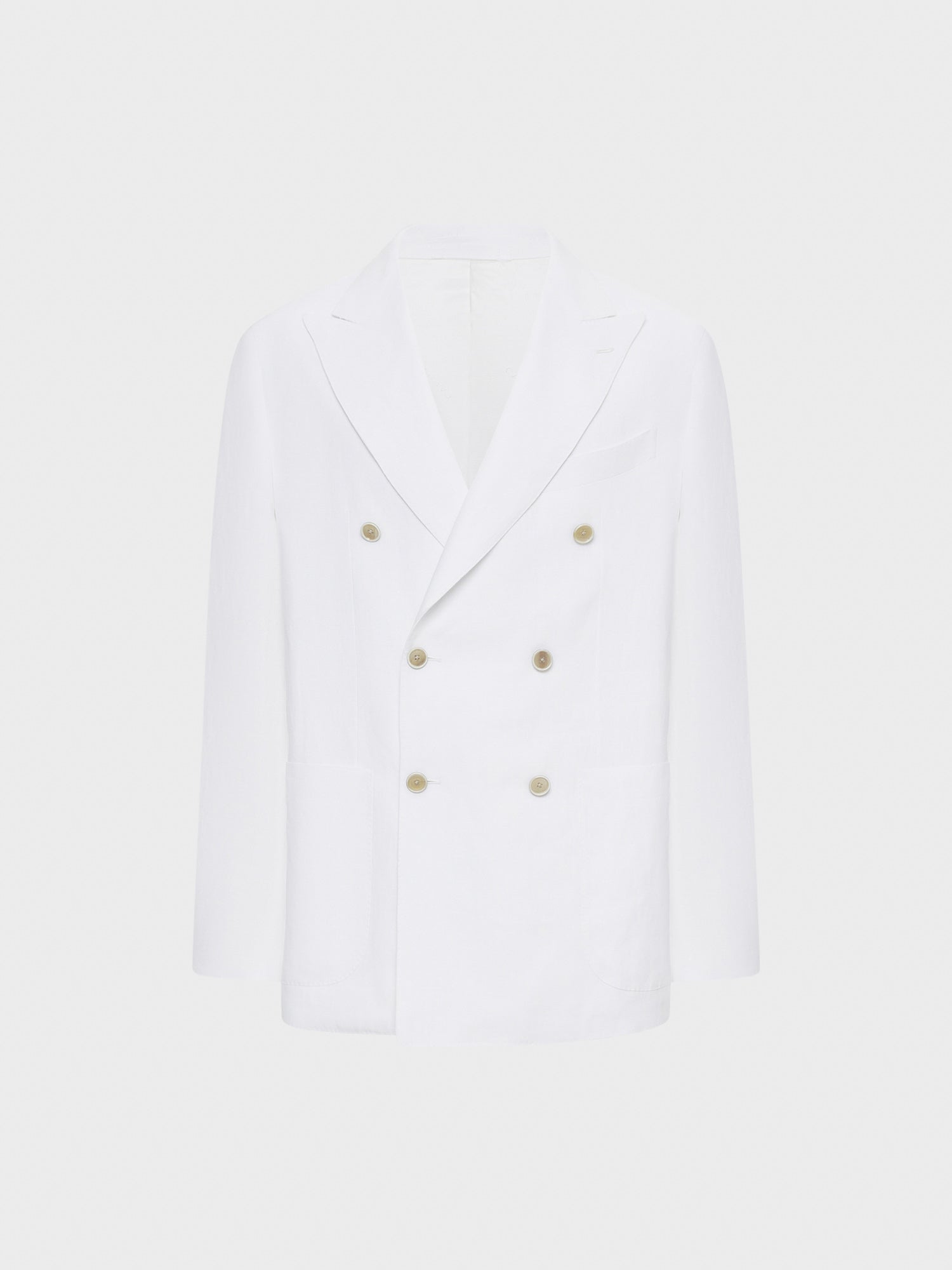 Caruso Menswear Abbigliamento Uomo Giacca aida doppiopetto in lino bianca still