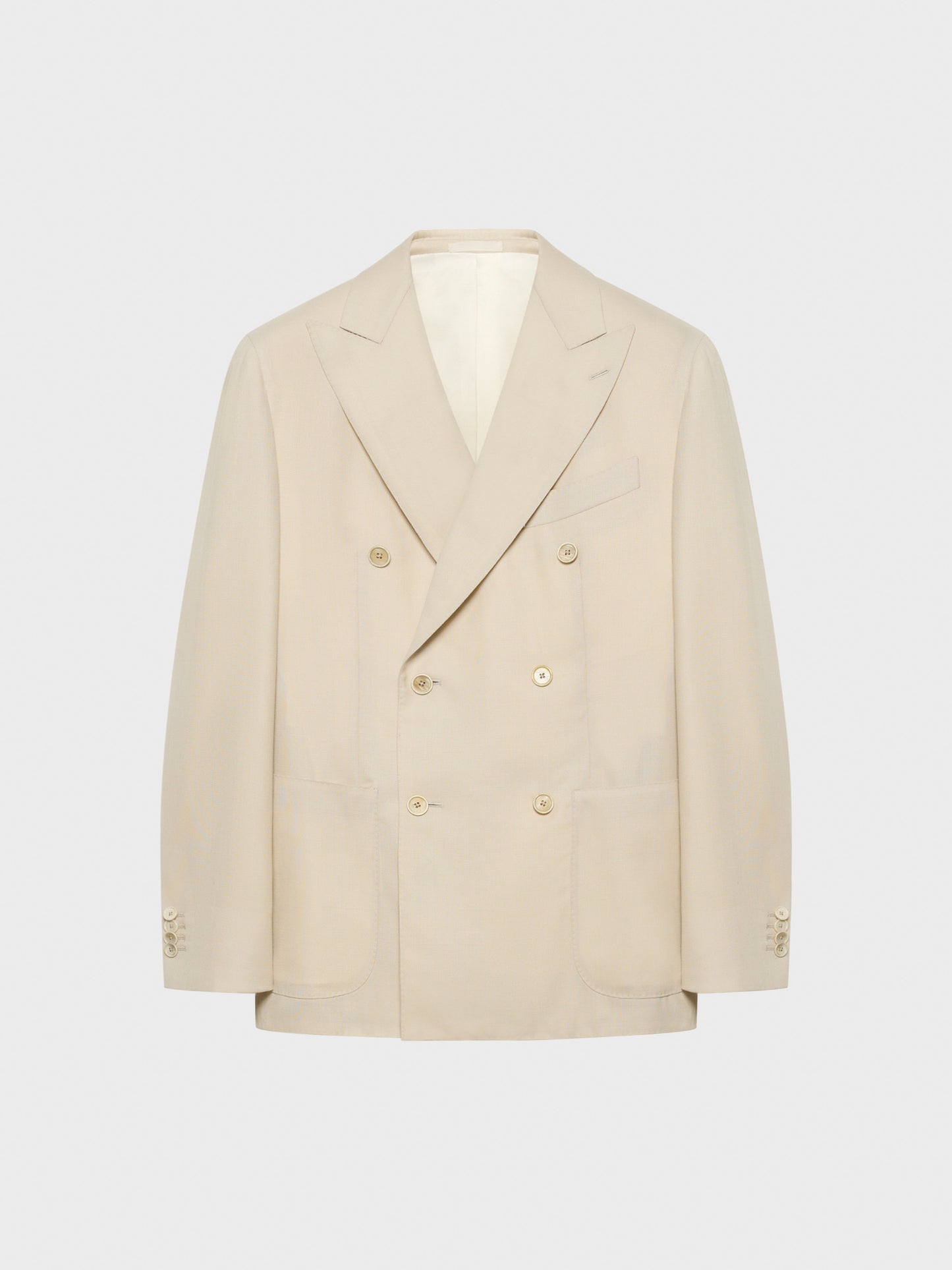 Caruso Menswear Abbigliamento Uomo Giacche Giacca aida doppiopetto in lana bianco latte look 2