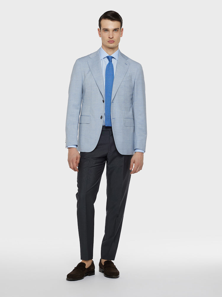 Caruso Menswear Abbigliamento Uomo Giacche Giacca aida in lana e seta azzurra look 2