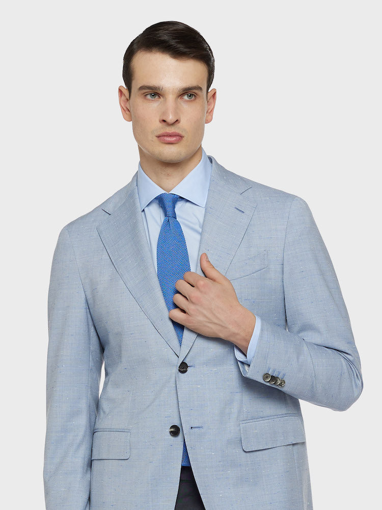 Caruso Menswear Abbigliamento Uomo Giacche Giacca aida in lana e seta azzurra look 5