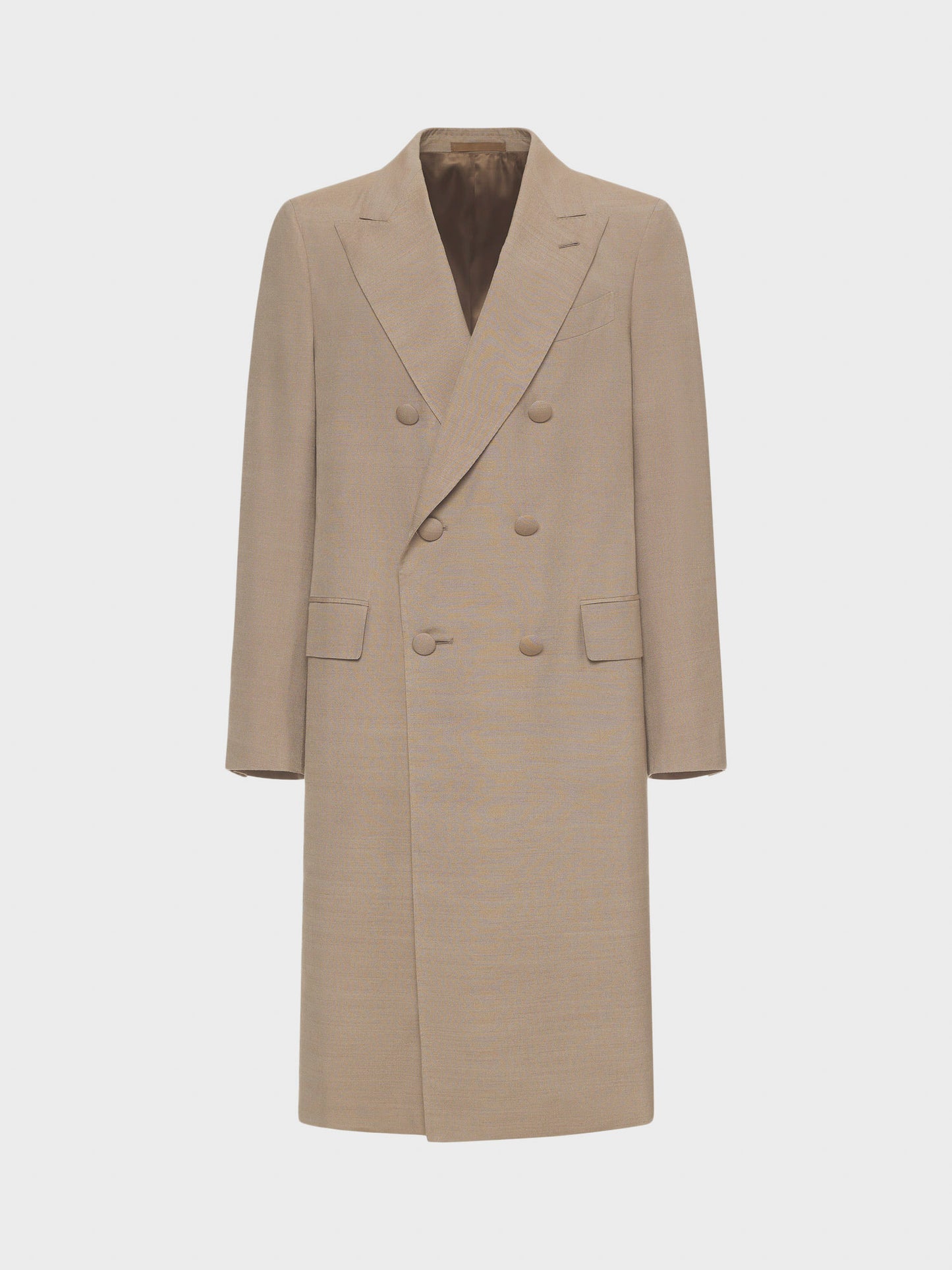 Caruso Menswear Abbigliamento Uomo Cappotto aida doppiopetto in seta beige still