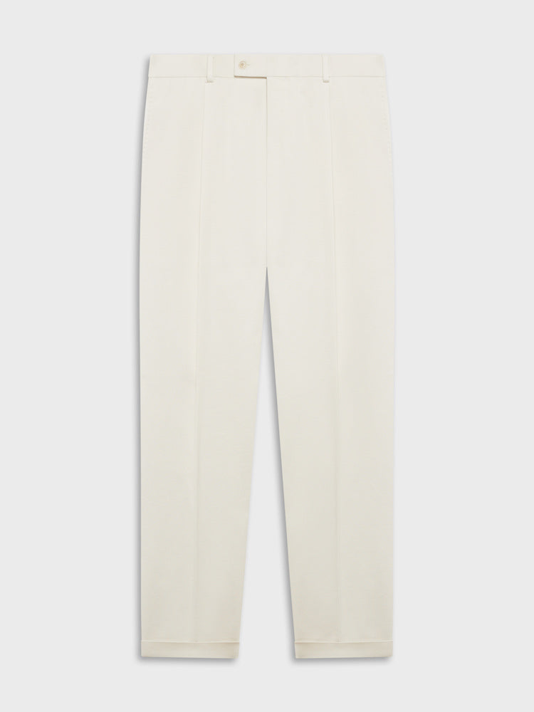 Caruso Menswear Abbigliamento Uomo Pantaloni Pantalone carrot fit in flanella di lana panna look 1