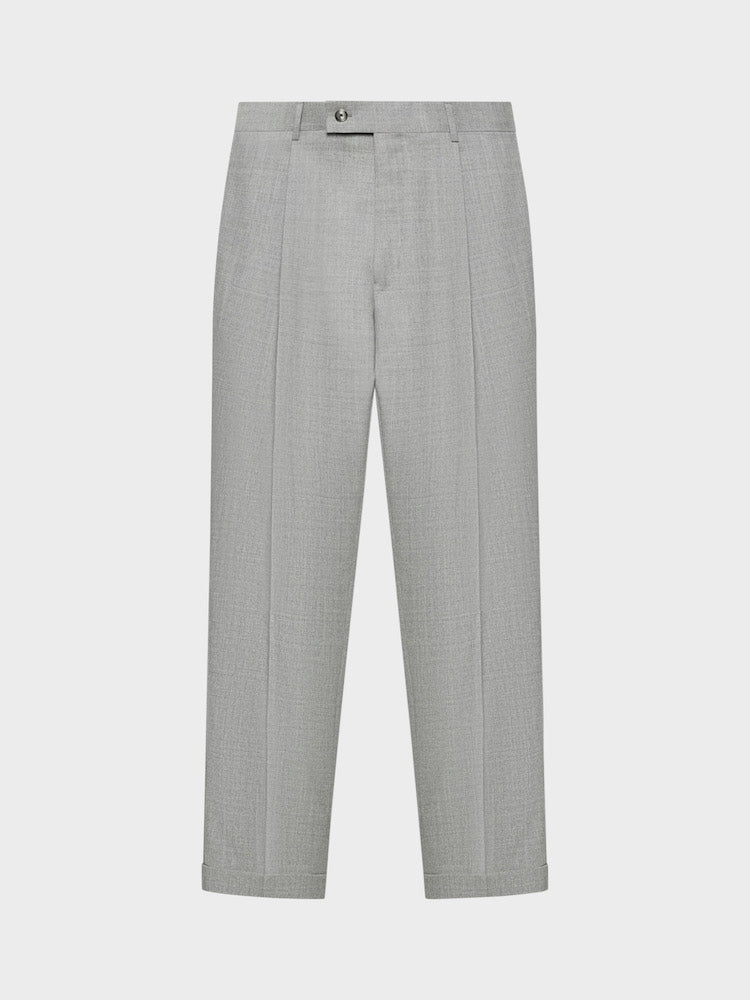 Caruso Menswear Abbigliamento Uomo Pantaloni Pantalone carrot-fit in lana grigio look 2