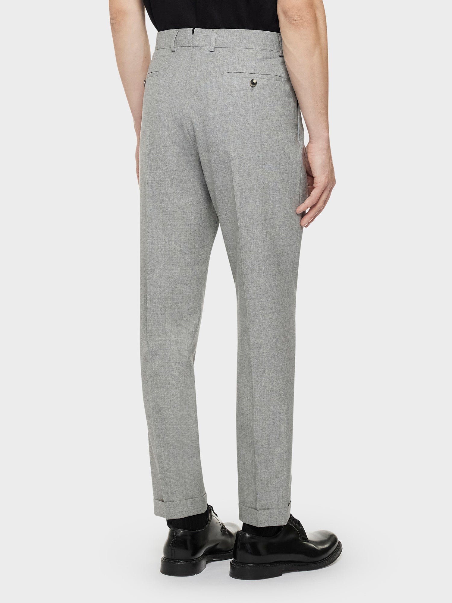 Caruso Menswear Abbigliamento Uomo Pantaloni Pantalone carrot-fit in lana grigio look 4