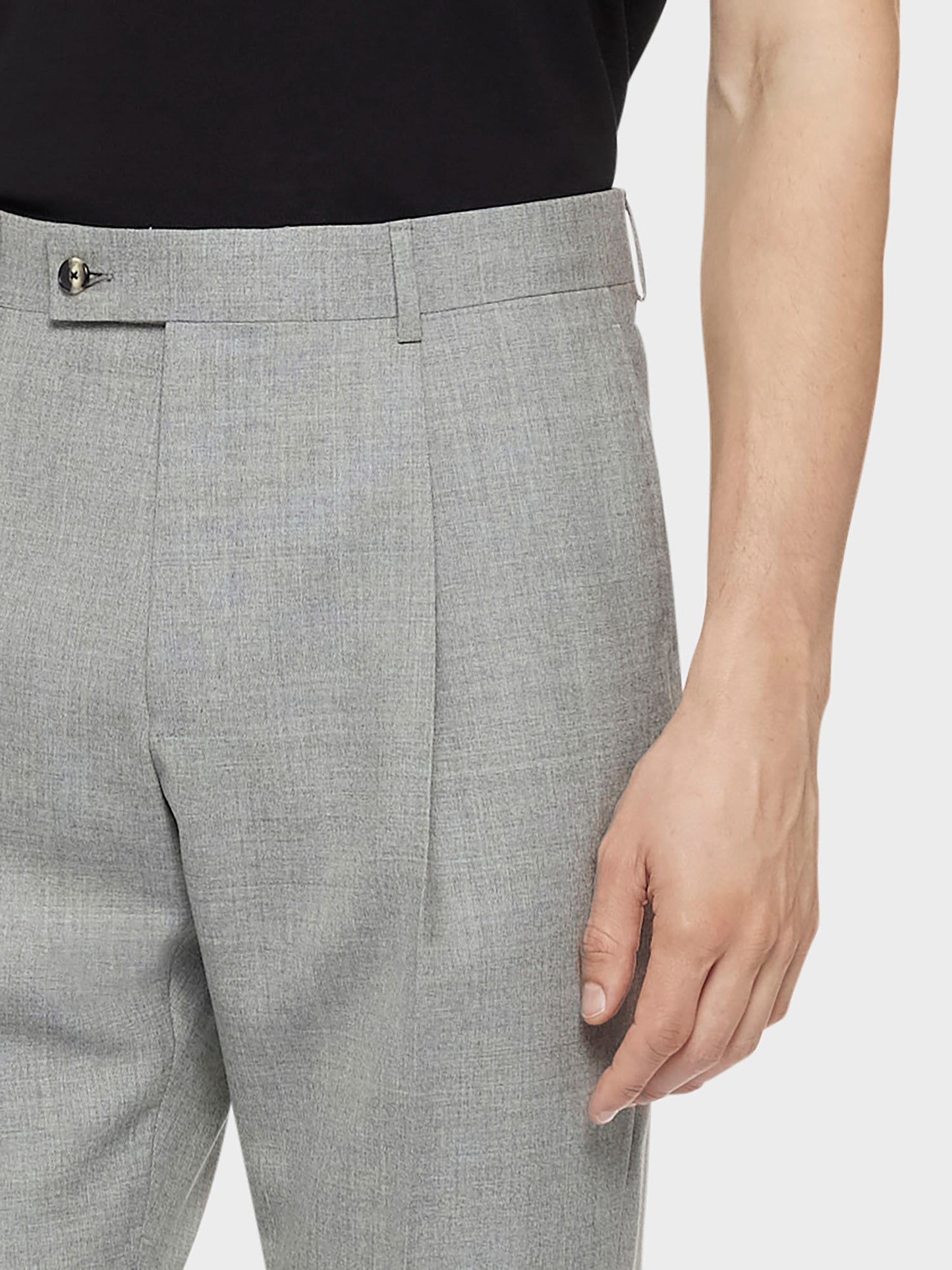Caruso Menswear Abbigliamento Uomo Pantaloni Pantalone carrot-fit in lana grigio look 5