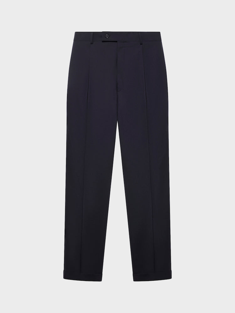 Caruso Menswear Abbigliamento Uomo Pantaloni Pantalone carrot fit in lana blu look 2