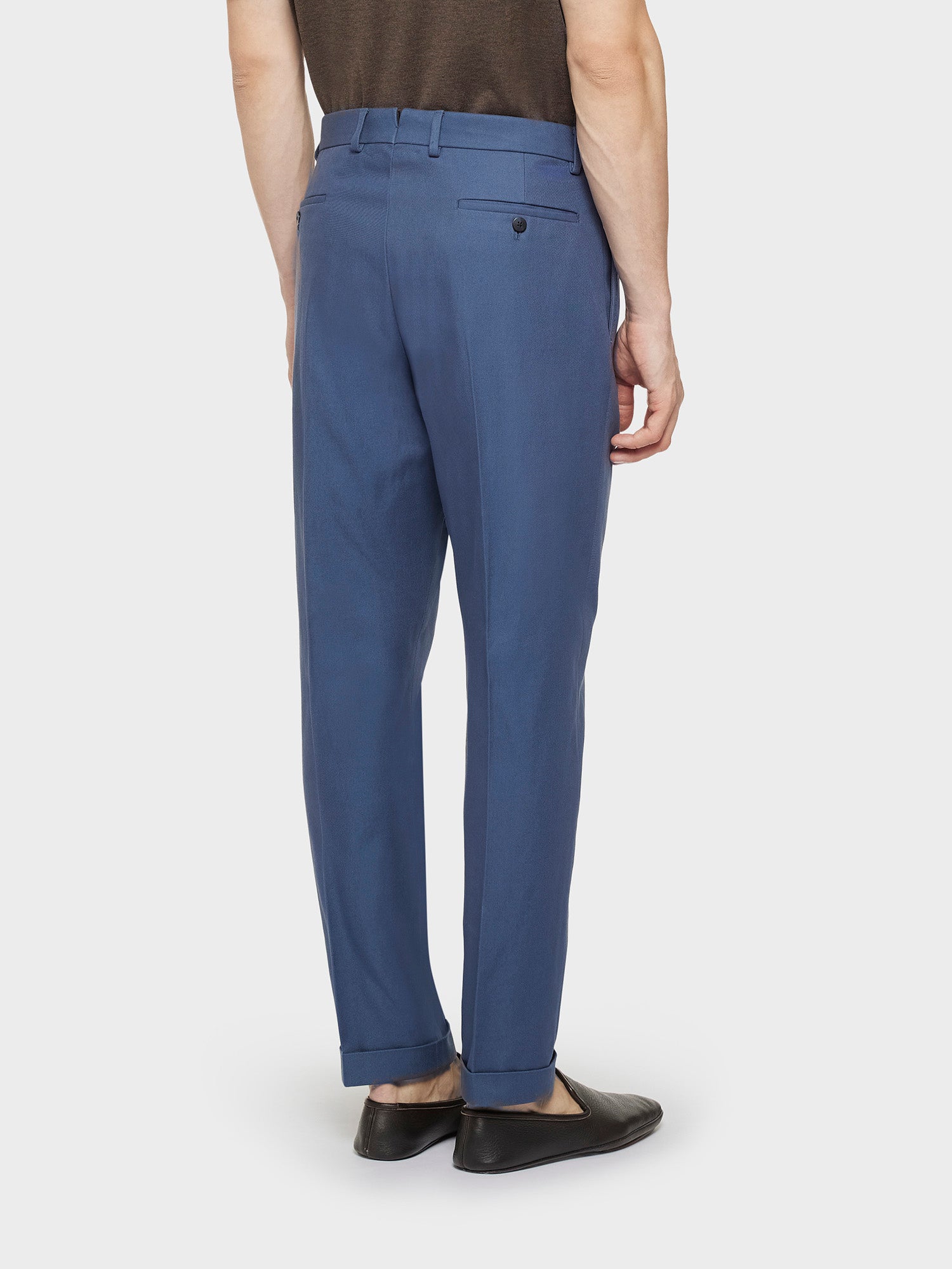 Caruso Menswear Abbigliamento Uomo Pantaloni Pantalone carrot-fit in cotone blu look 4