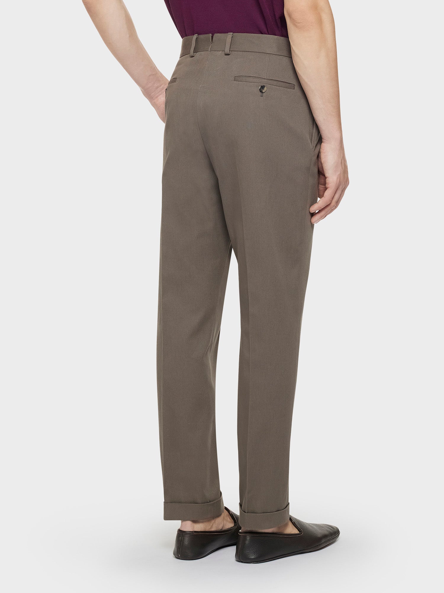 Caruso Menswear Abbigliamento Uomo Pantaloni Pantalone carrot-fit in cotone marrone look 4