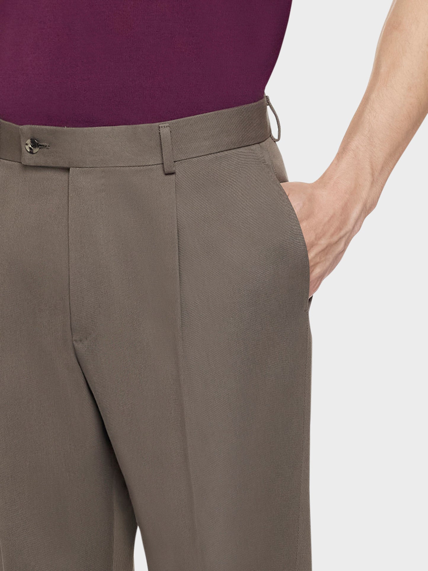 Caruso Menswear Abbigliamento Uomo Pantaloni Pantalone carrot-fit in cotone marrone look 5