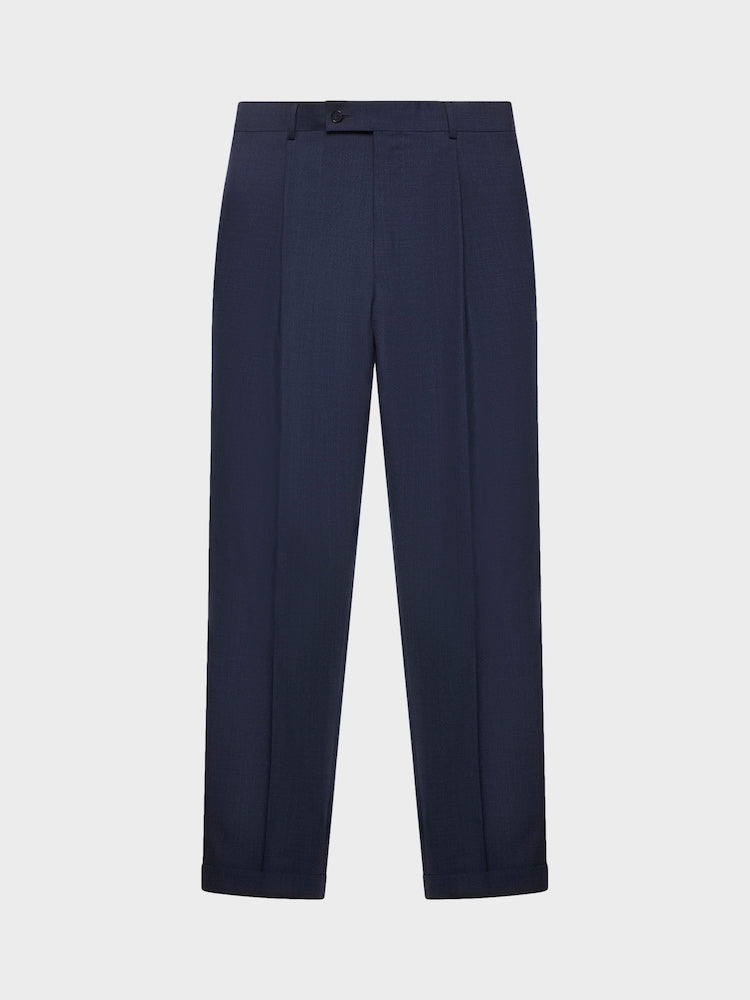 Caruso Menswear Abbigliamento Uomo Pantaloni Pantalone in lana blu look 1