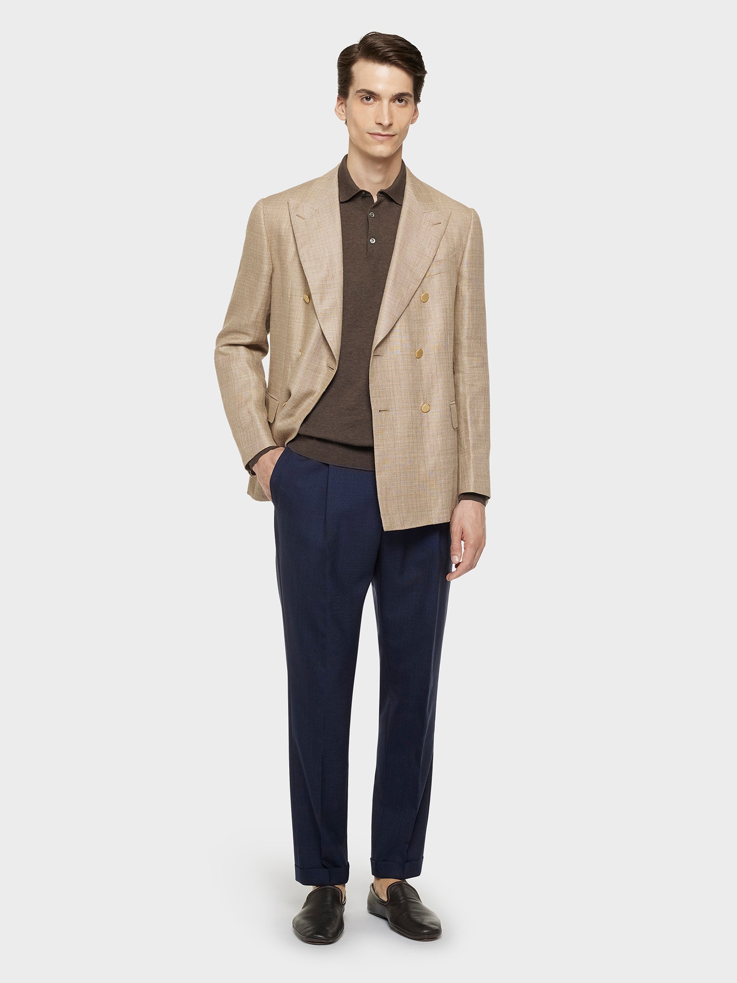 Caruso Menswear Abbigliamento Uomo Pantaloni Pantalone in lana blu look 2