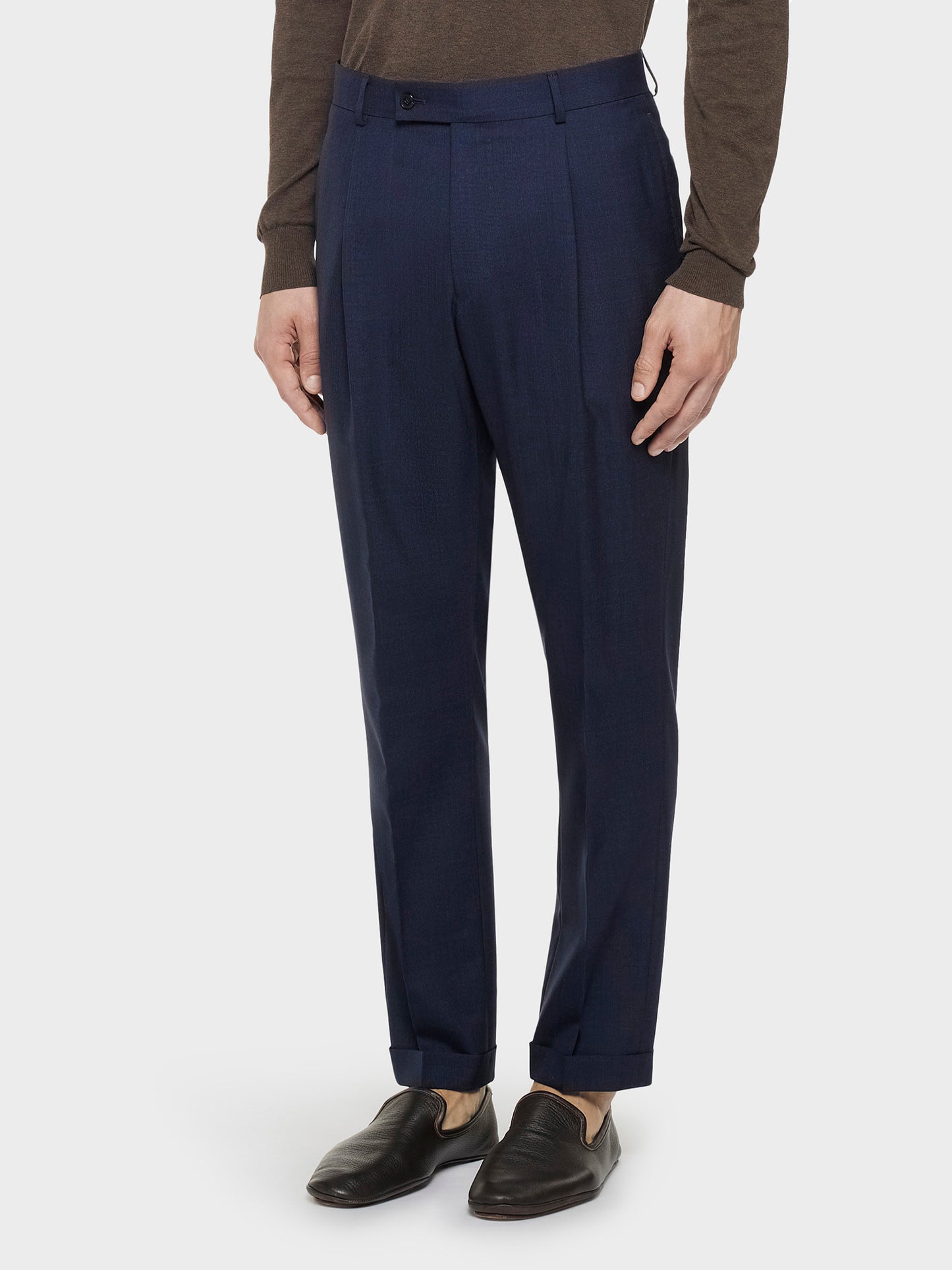 Caruso Menswear Abbigliamento Uomo Pantaloni Pantalone in lana blu look 3