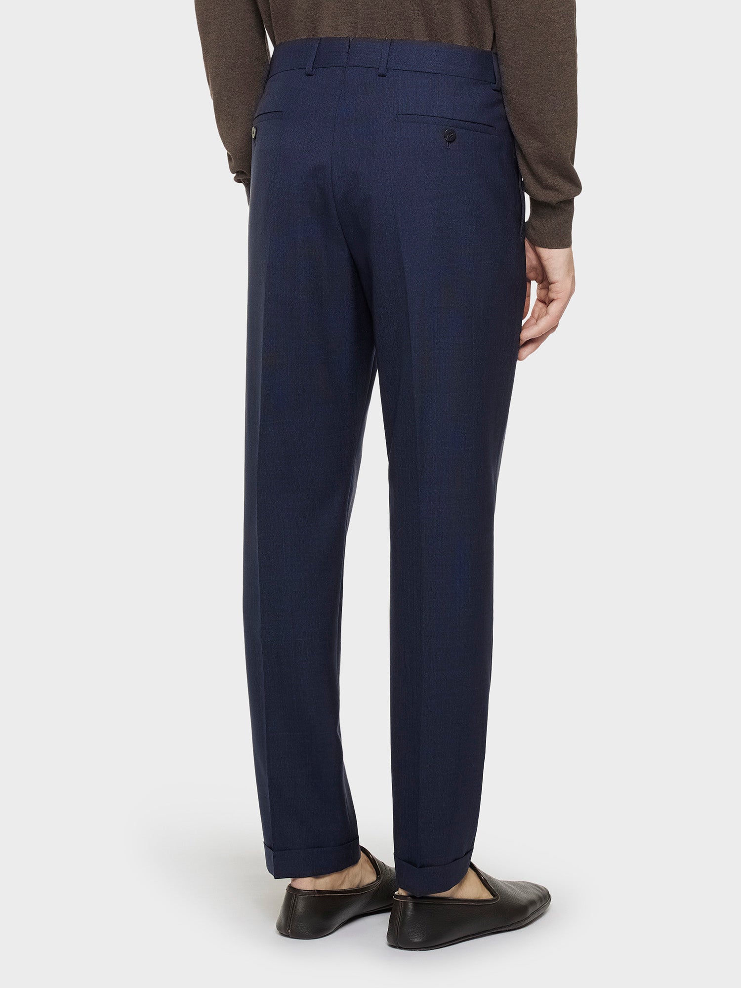 Caruso Menswear Abbigliamento Uomo Pantaloni Pantalone in lana blu look 4