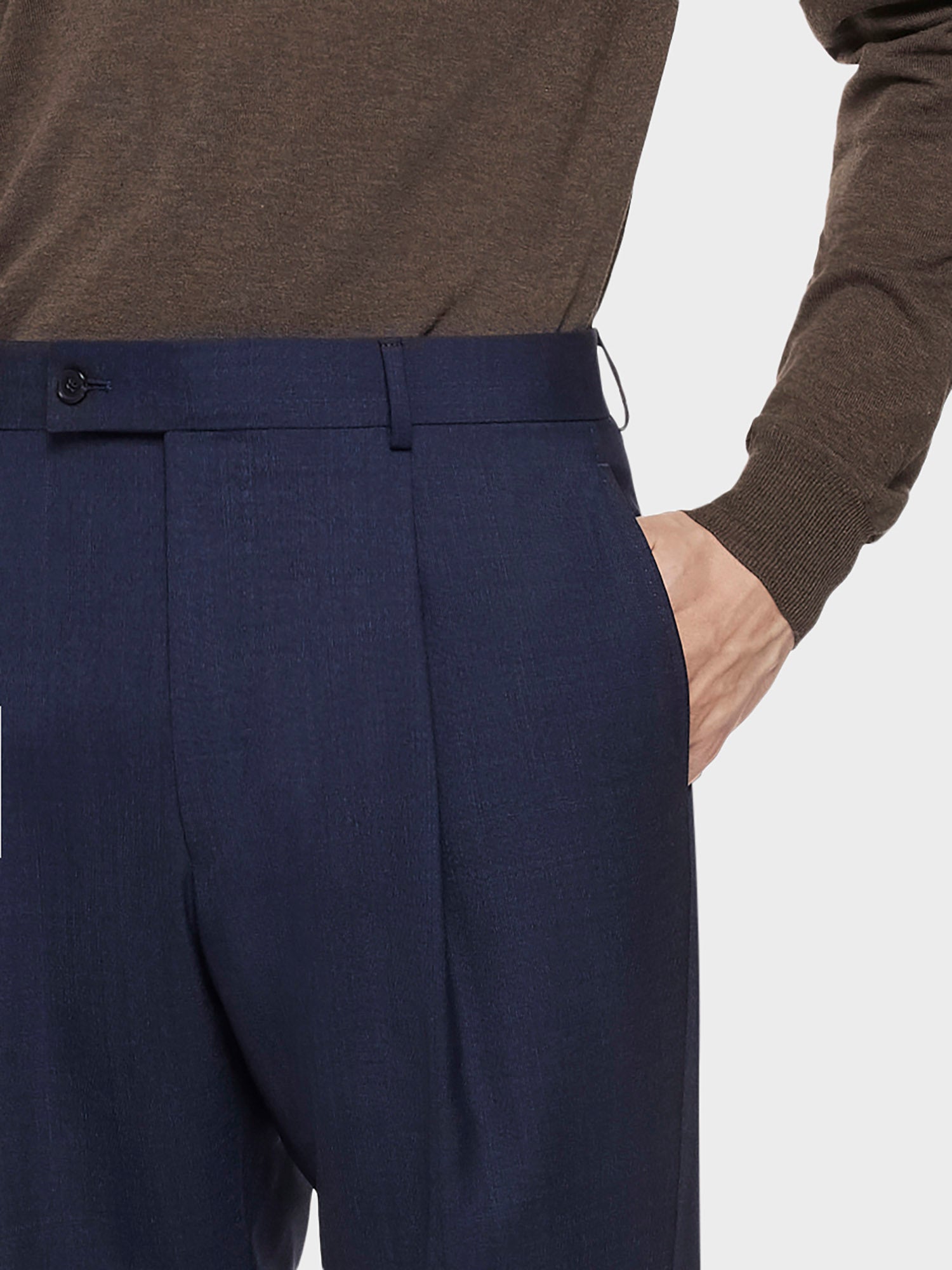 Caruso Menswear Abbigliamento Uomo Pantaloni Pantalone in lana blu look 5