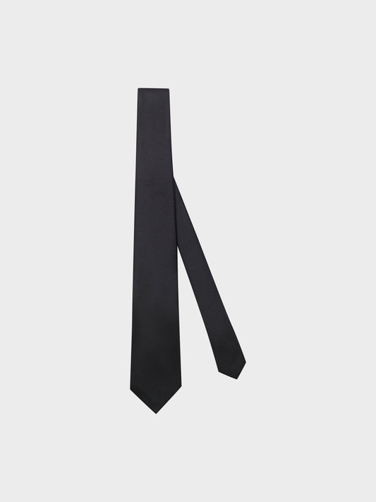 Caruso Menswear Abbigliamento Uomo Accessori Cravatta in raso nero look 1
