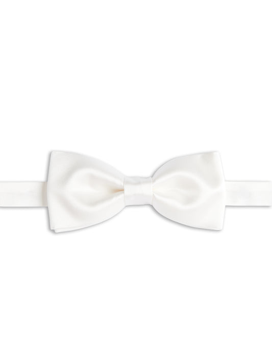 Papillon annodato in seta bianco latte