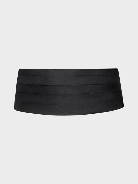 Caruso Menswear Abbigliamento Uomo Accessori Fascia smoking in raso accoppiato di seta nera look 1