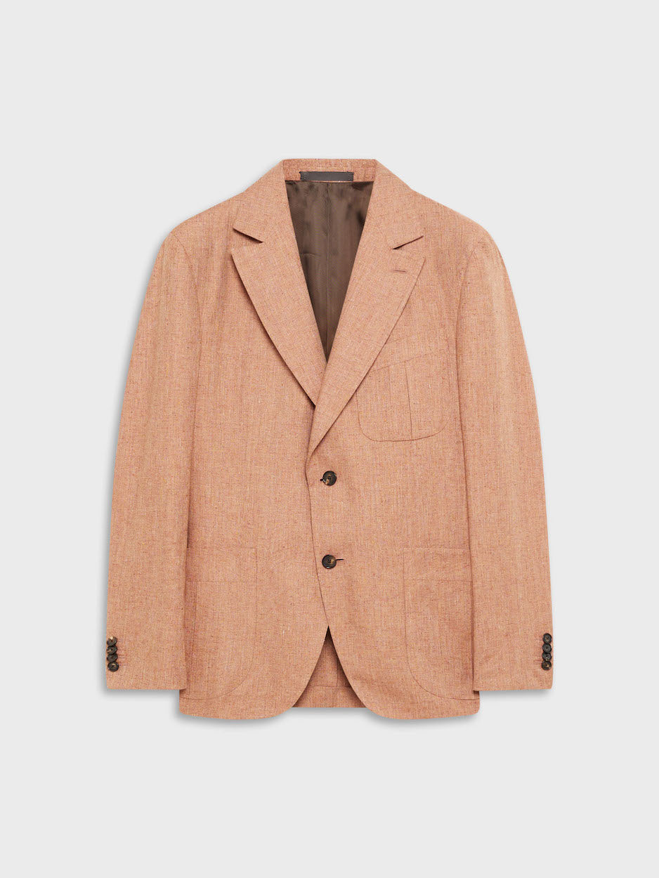 Caruso Menswear Abbigliamento Uomo Giacche Giacca caruso in seta e lino rosa look 1