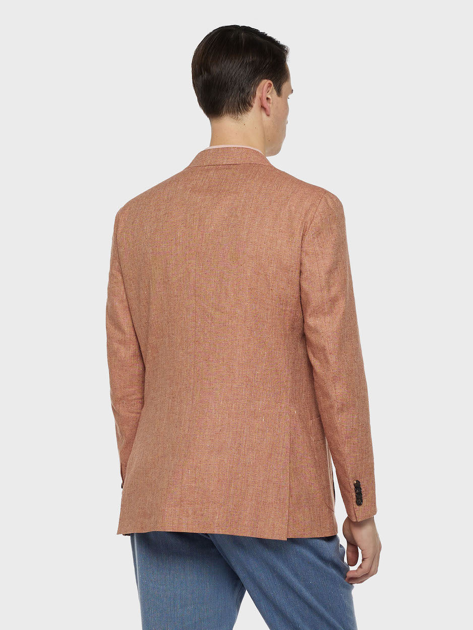 Caruso Menswear Abbigliamento Uomo Giacche Giacca caruso in seta e lino rosa look 4