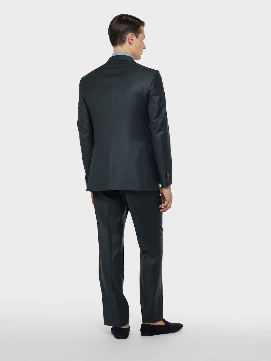 Caruso Menswear Abbigliamento Uomo Abiti Abito carmen doppiopetto in lana 150s verde look 3