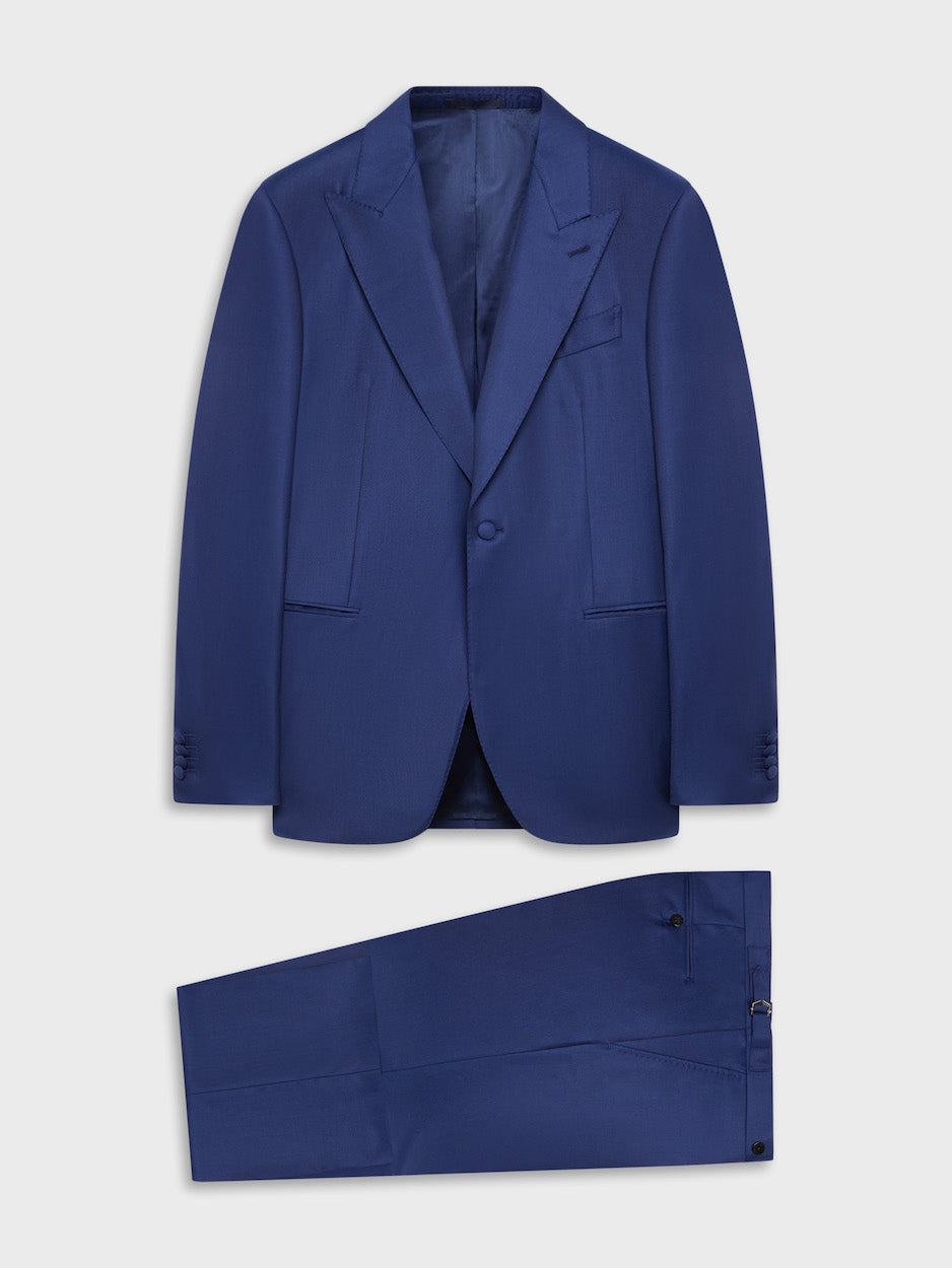 Caruso Menswear Abbigliamento Uomo Abiti Abito carmen monopetto in lana e seta blu look 1