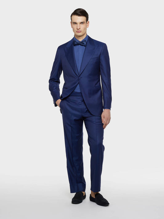 Caruso Menswear Abbigliamento Uomo Abiti Abito carmen monopetto in lana e seta blu look 2