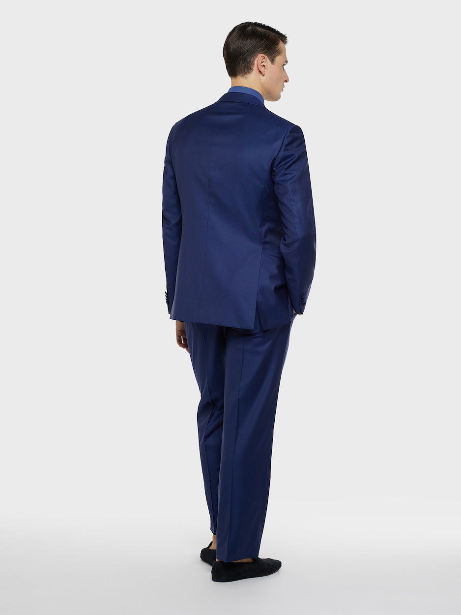 Caruso Menswear Abbigliamento Uomo Abiti Abito carmen monopetto in lana e seta blu look 3