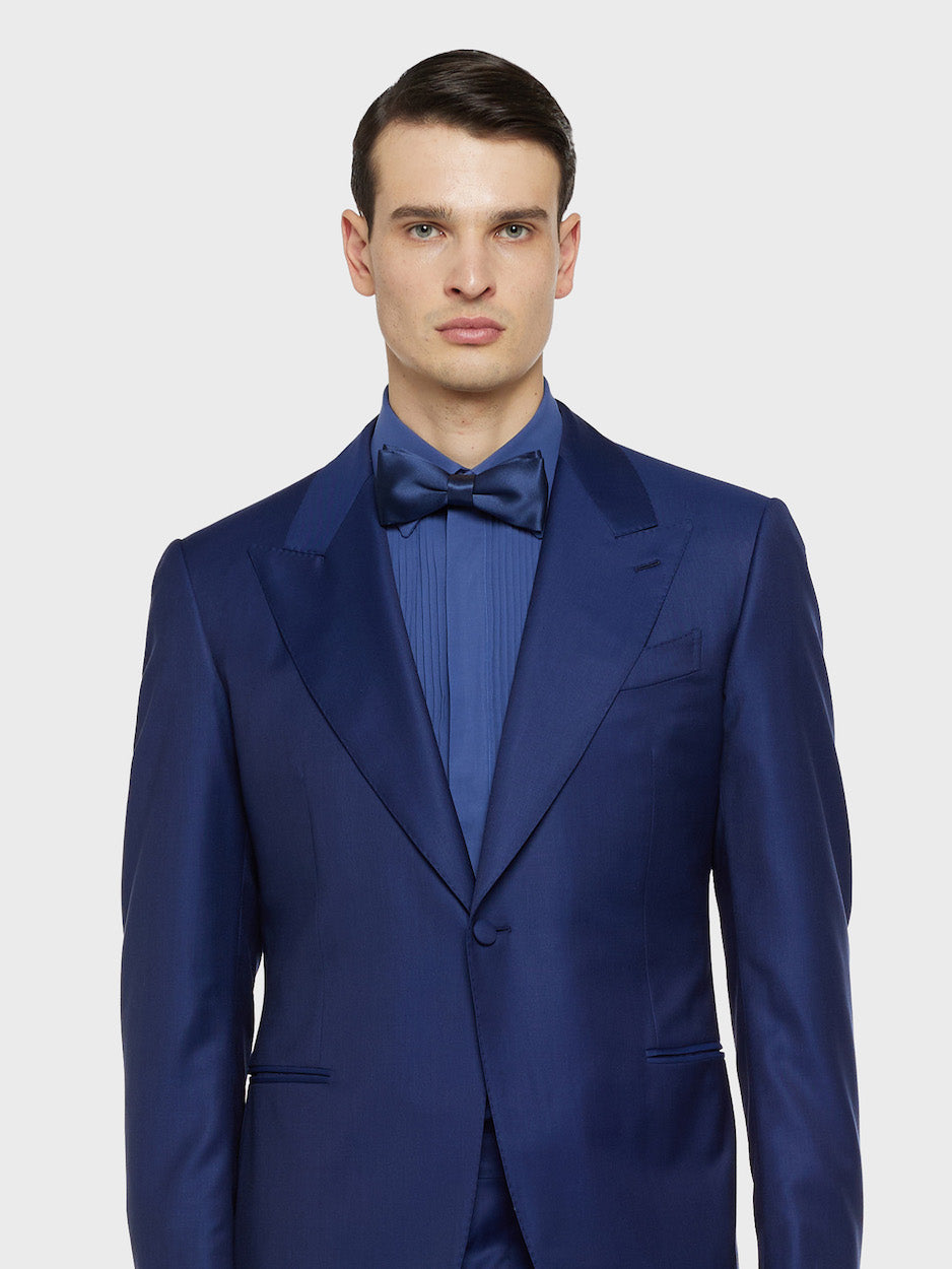 Caruso Menswear Abbigliamento Uomo Abiti Abito carmen monopetto in lana e seta blu look 5