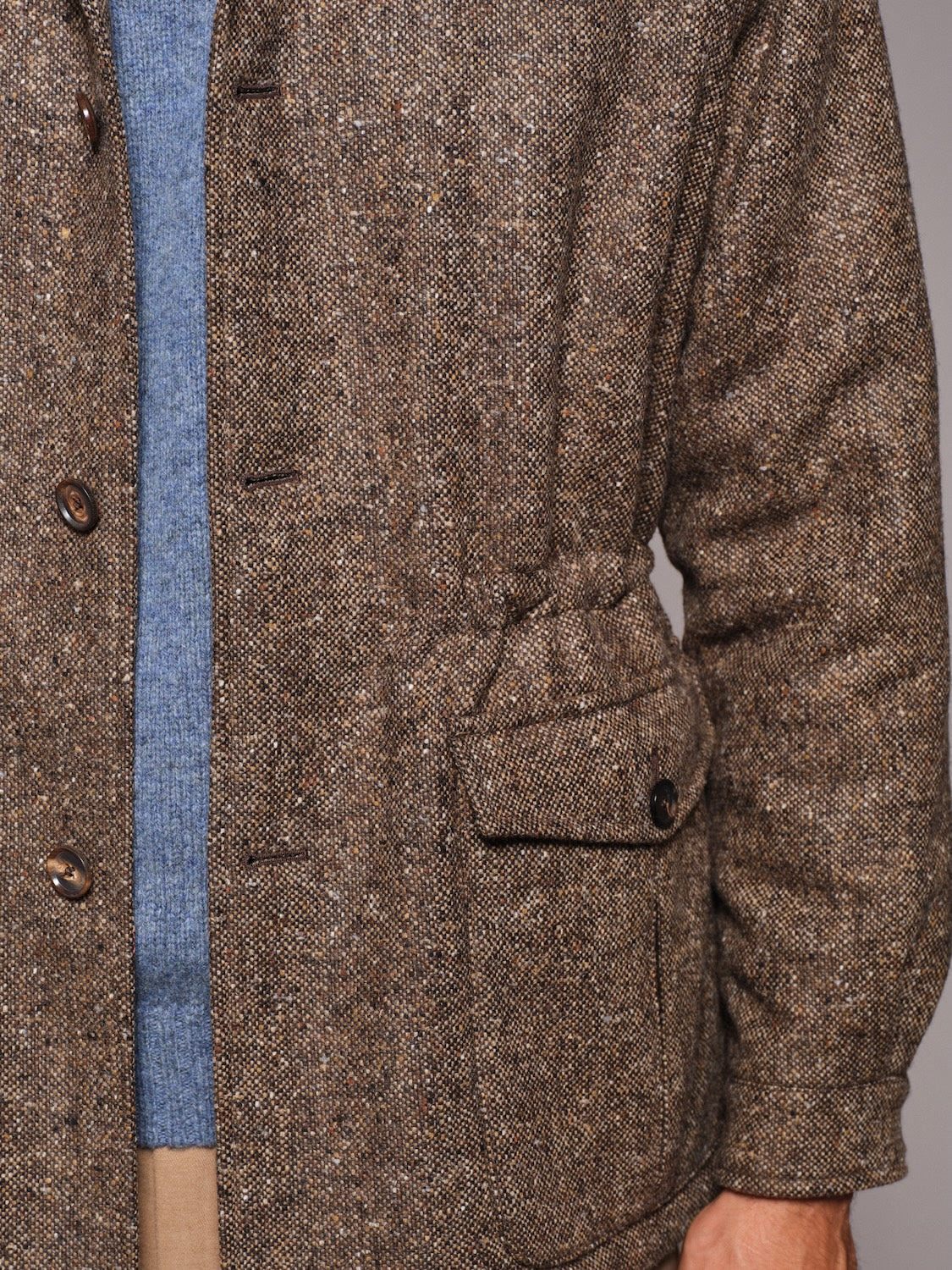 Giacca Dalila imbottita in lana Donegal beige