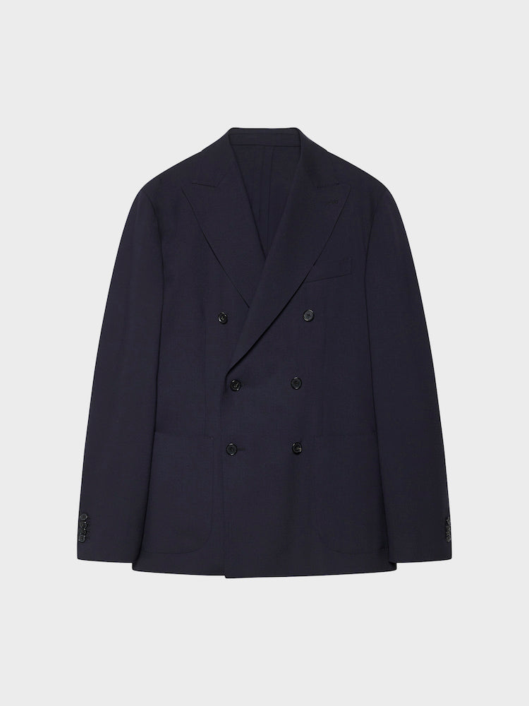 Caruso Menswear Abbigliamento Uomo Giacche Giacca butterfly doppiopetto in lana blu look 2