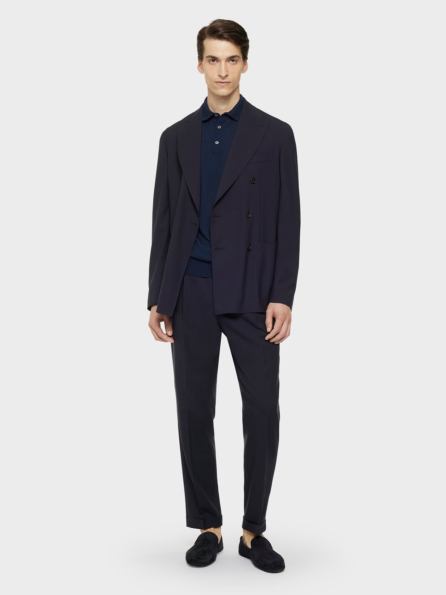 Caruso Menswear Abbigliamento Uomo Giacche Giacca butterfly doppiopetto in lana blu look 1