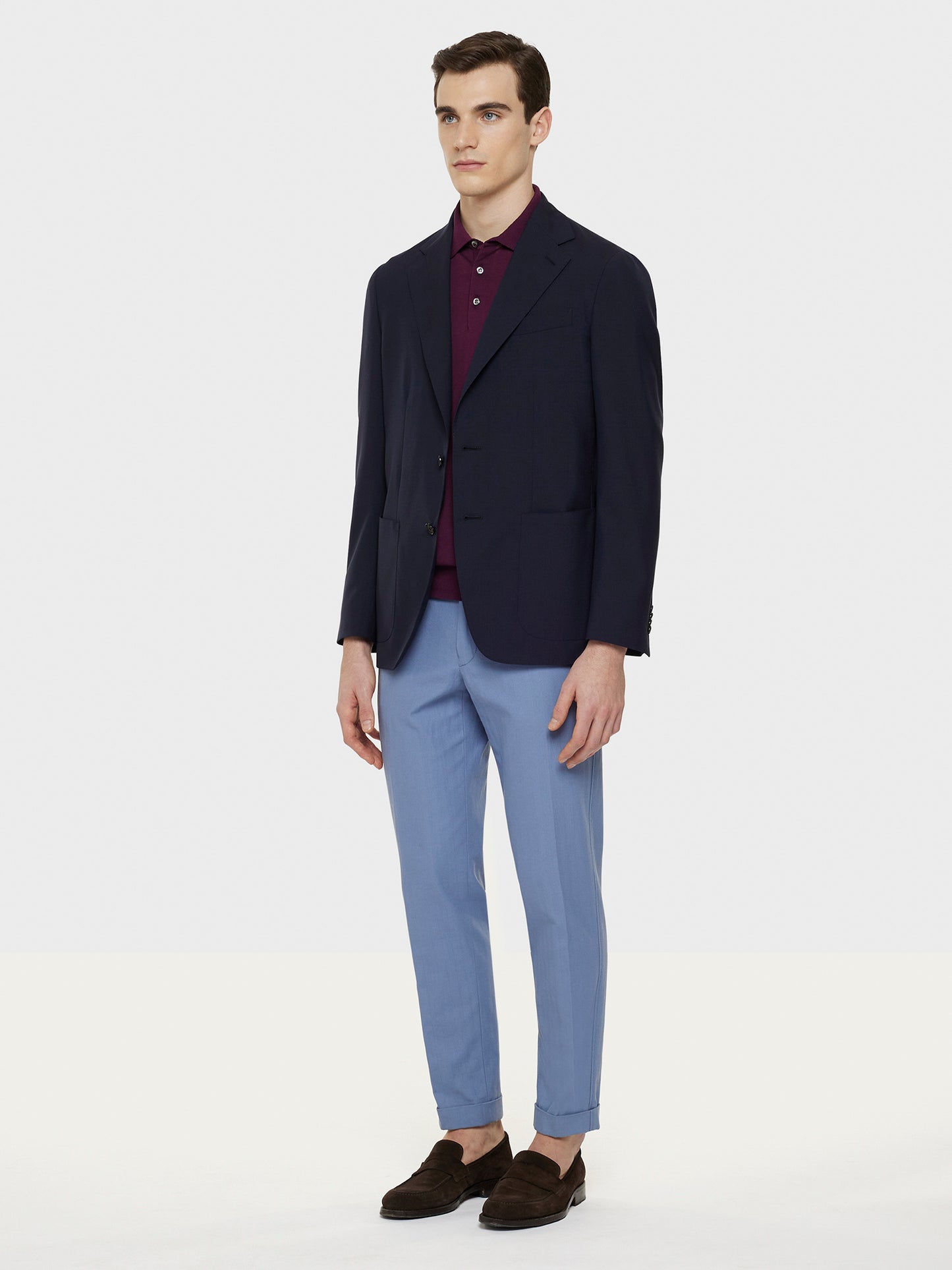 Caruso Menswear Abbigliamento Uomo Giacca butterfly in lana blu total look