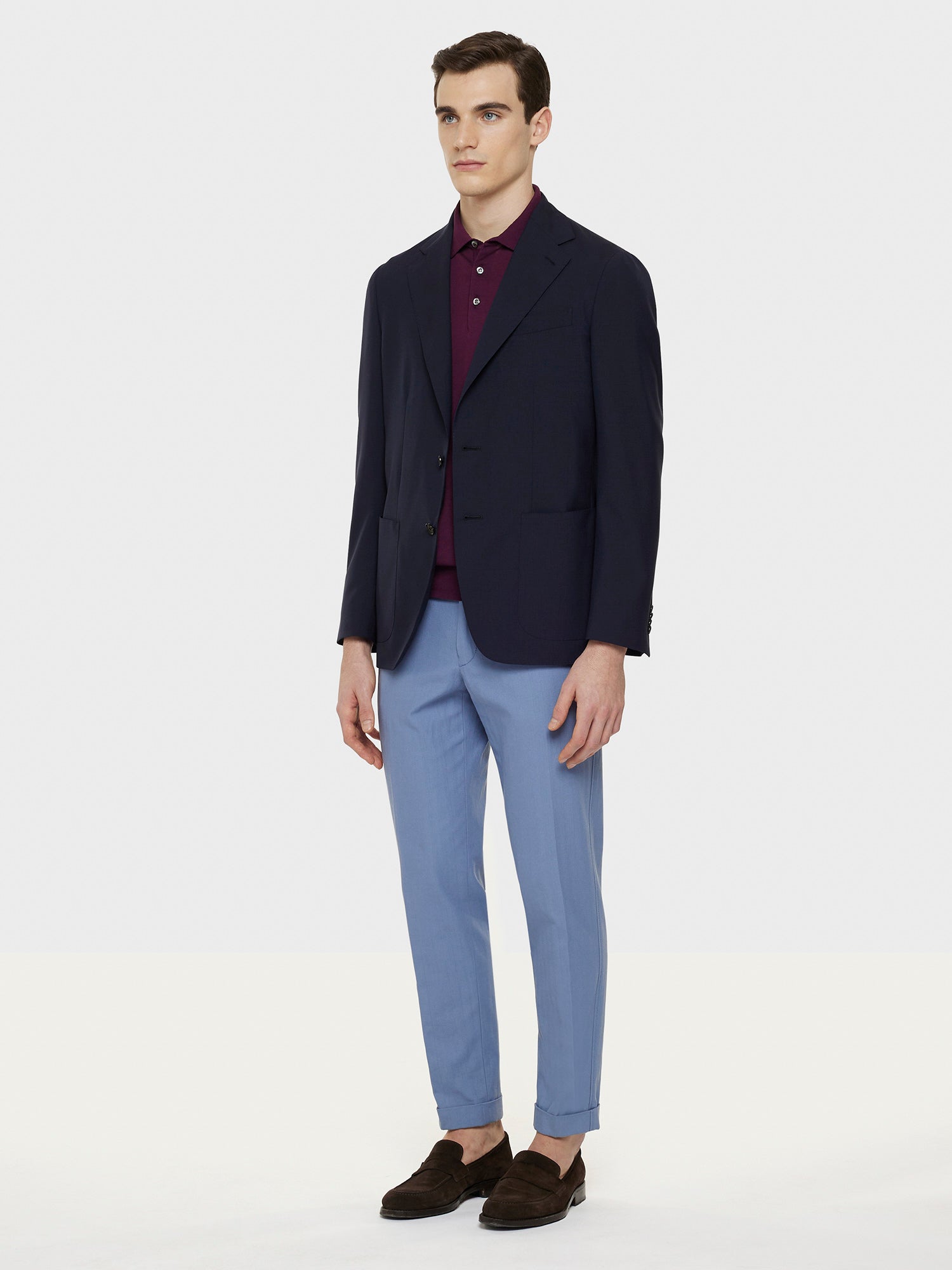 Caruso Menswear Abbigliamento Uomo Giacca butterfly in lana blu total look