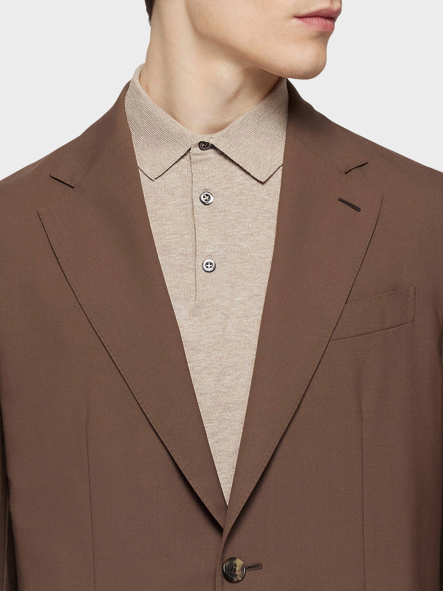Caruso Menswear Abbigliamento Uomo Giacca butterfly in lana marrone dettaglio