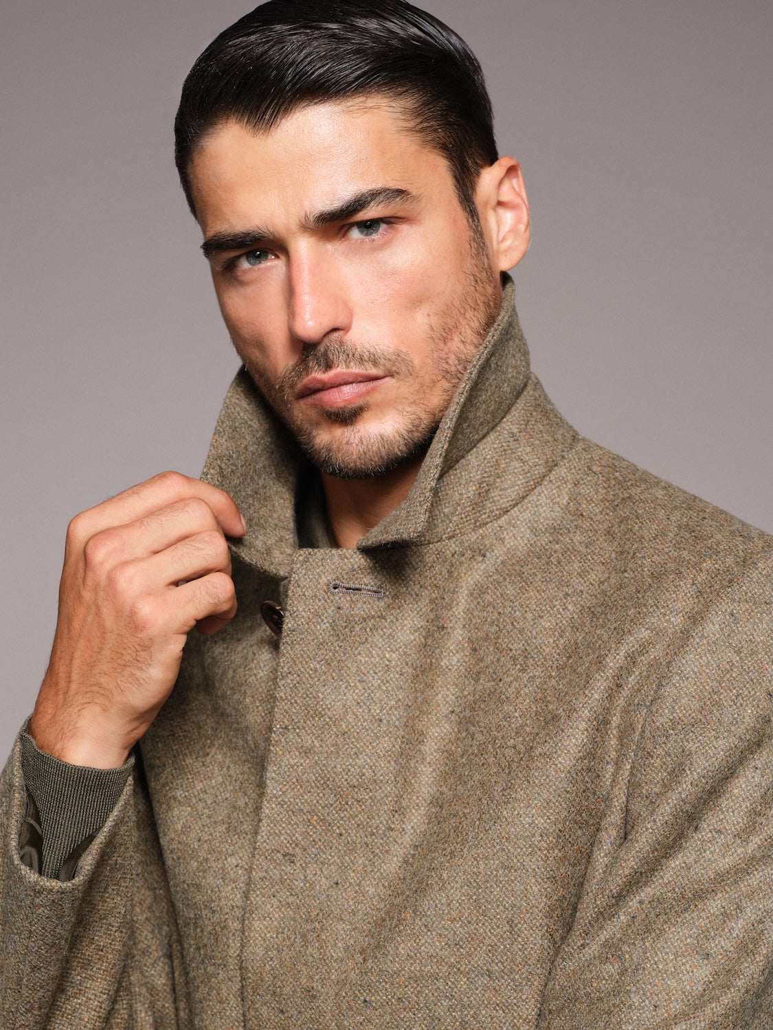 Cappotto Butterfly monopetto in lana verde