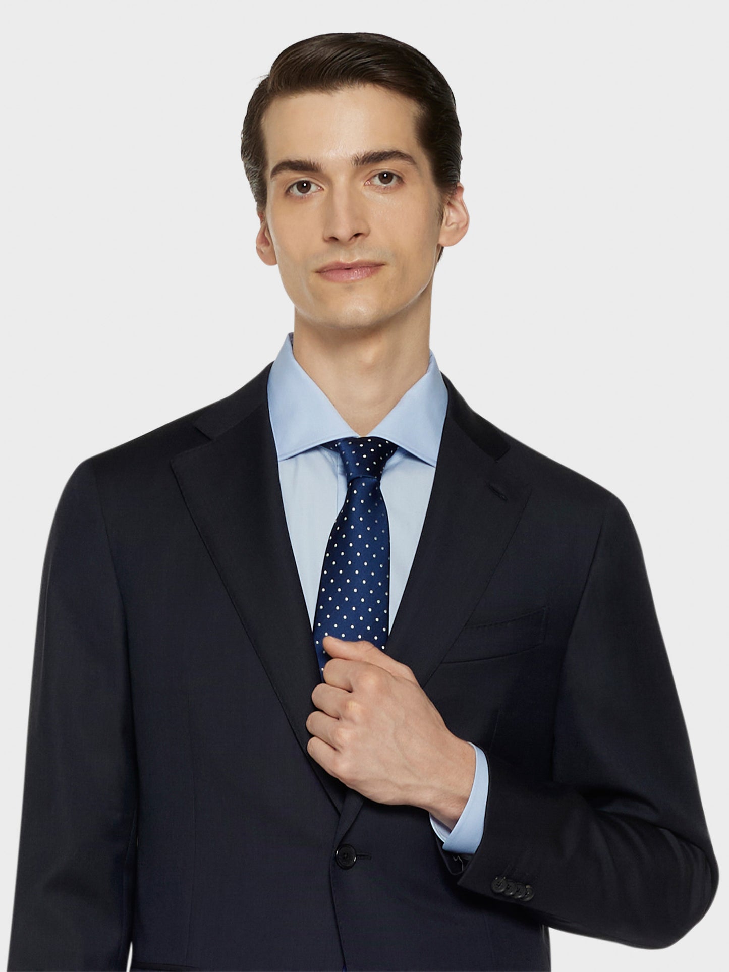 Caruso Menswear Abbigliamento Uomo Abiti Abito bohème monopetto in lana 130’s grisaglia blu navy look 5