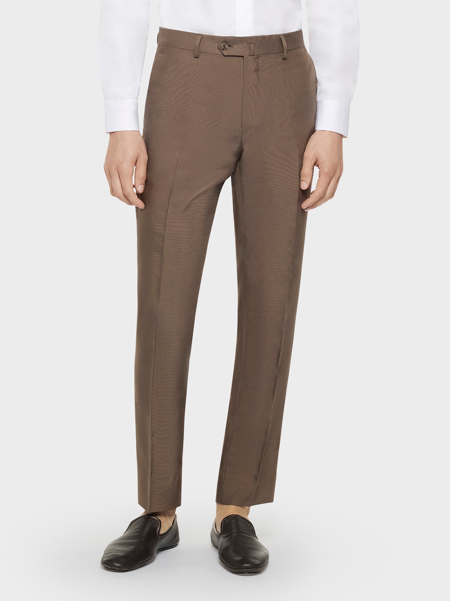Caruso Menswear Abbigliamento Uomo Abiti Abito norma doppiopetto in shantung di seta color tartufo look 4