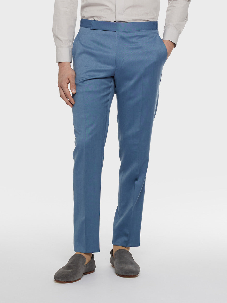 Caruso Menswear Abbigliamento Uomo Abiti Abito norma doppiopetto in lana a spina bluette look 4
