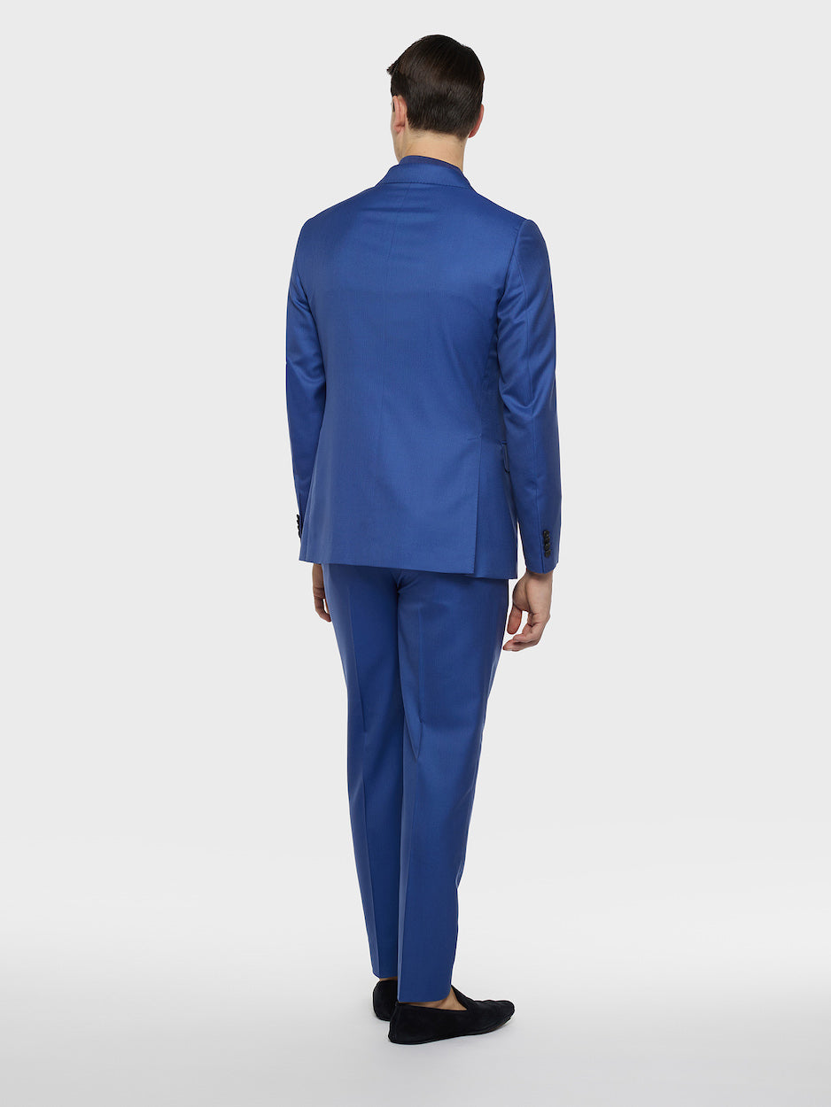 Caruso Menswear Abbigliamento Uomo Abiti Abito norma doppiopetto in lana e seta blu look 3