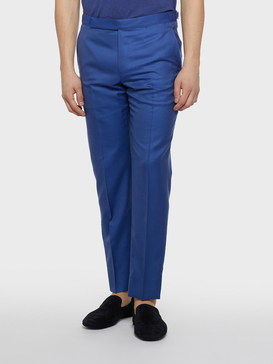 Caruso Menswear Abbigliamento Uomo Abiti Abito norma doppiopetto in lana e seta blu look 4