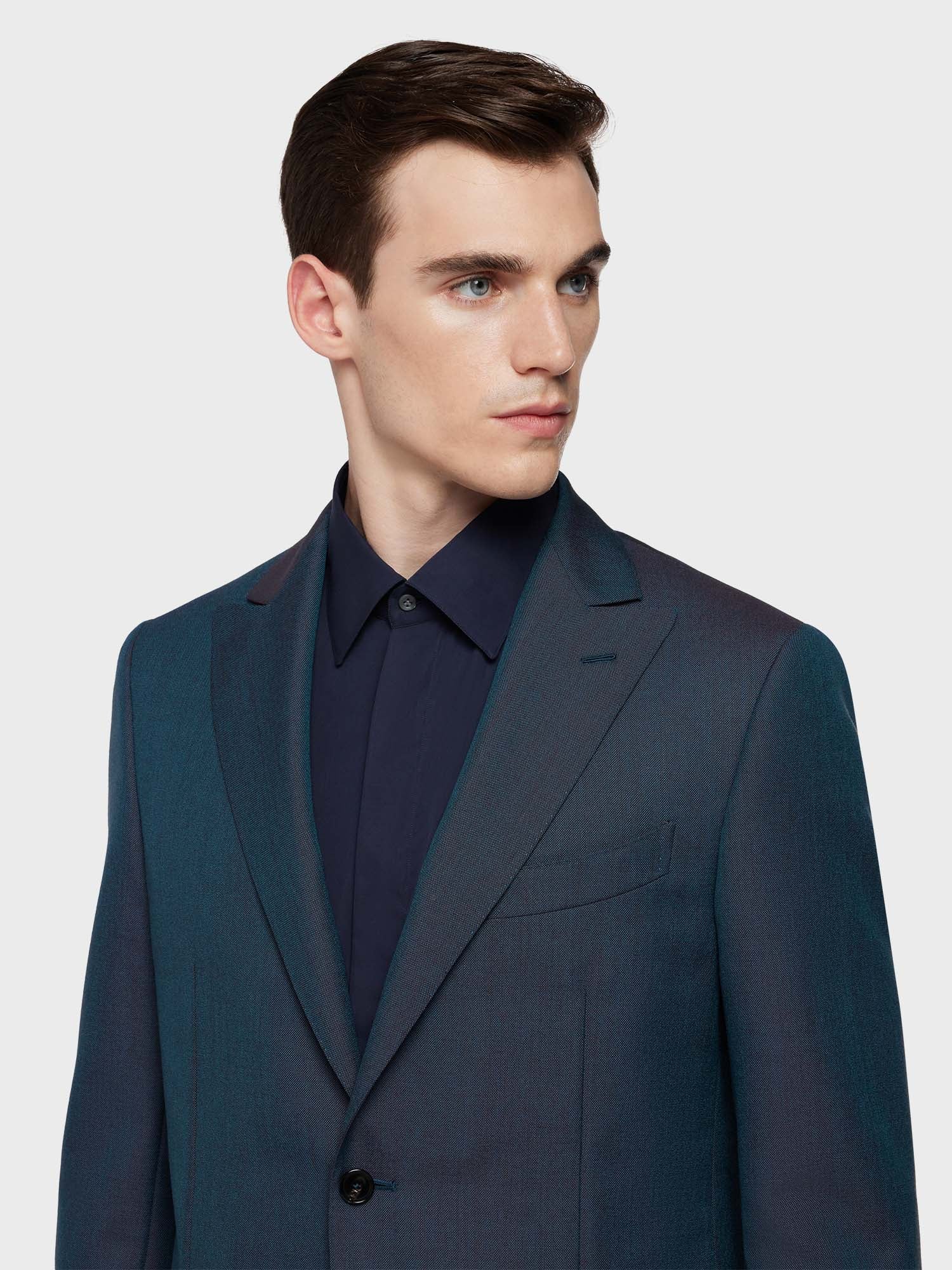 Caruso Menswear Abbigliamento Uomo Abito norma in lana mohair verde dettaglio