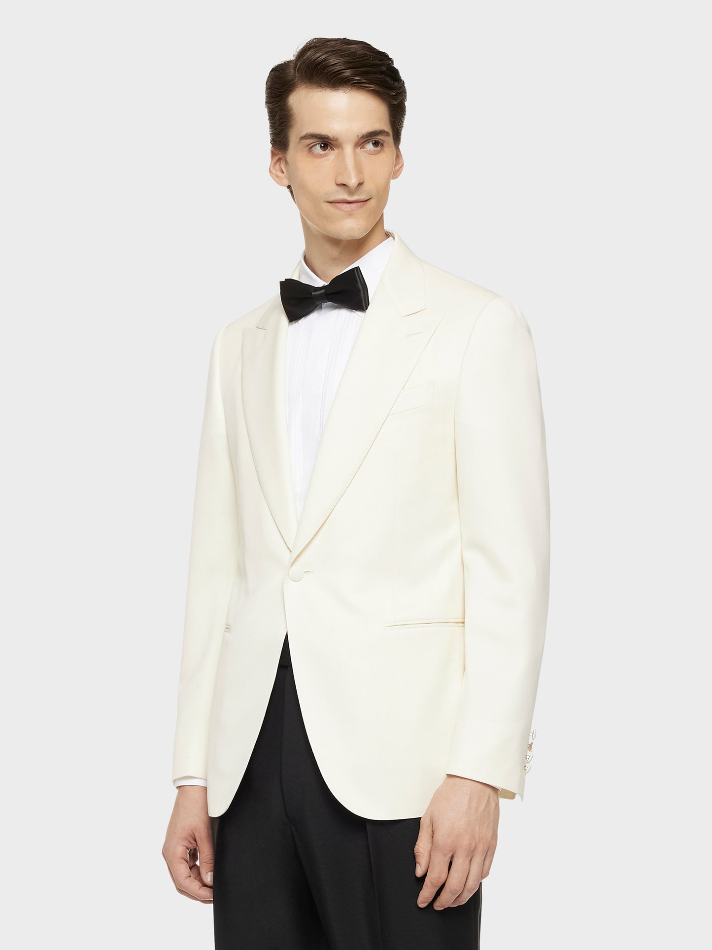 Caruso Menswear Abbigliamento Uomo Giacche Giacca norma in lana baratea bianca look 3
