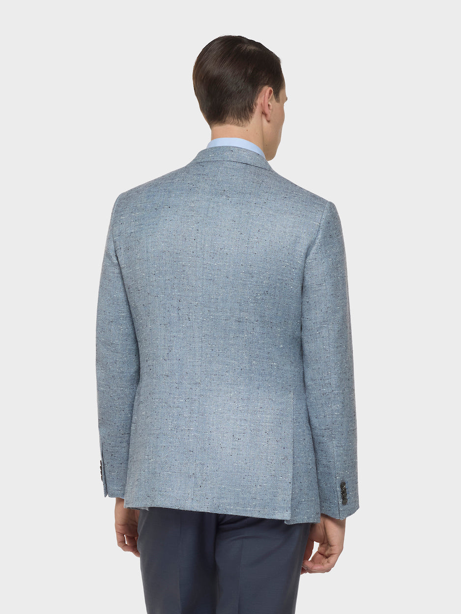 Caruso Menswear Abbigliamento Uomo Giacche Giacca norma in seta lino lana blu look 4