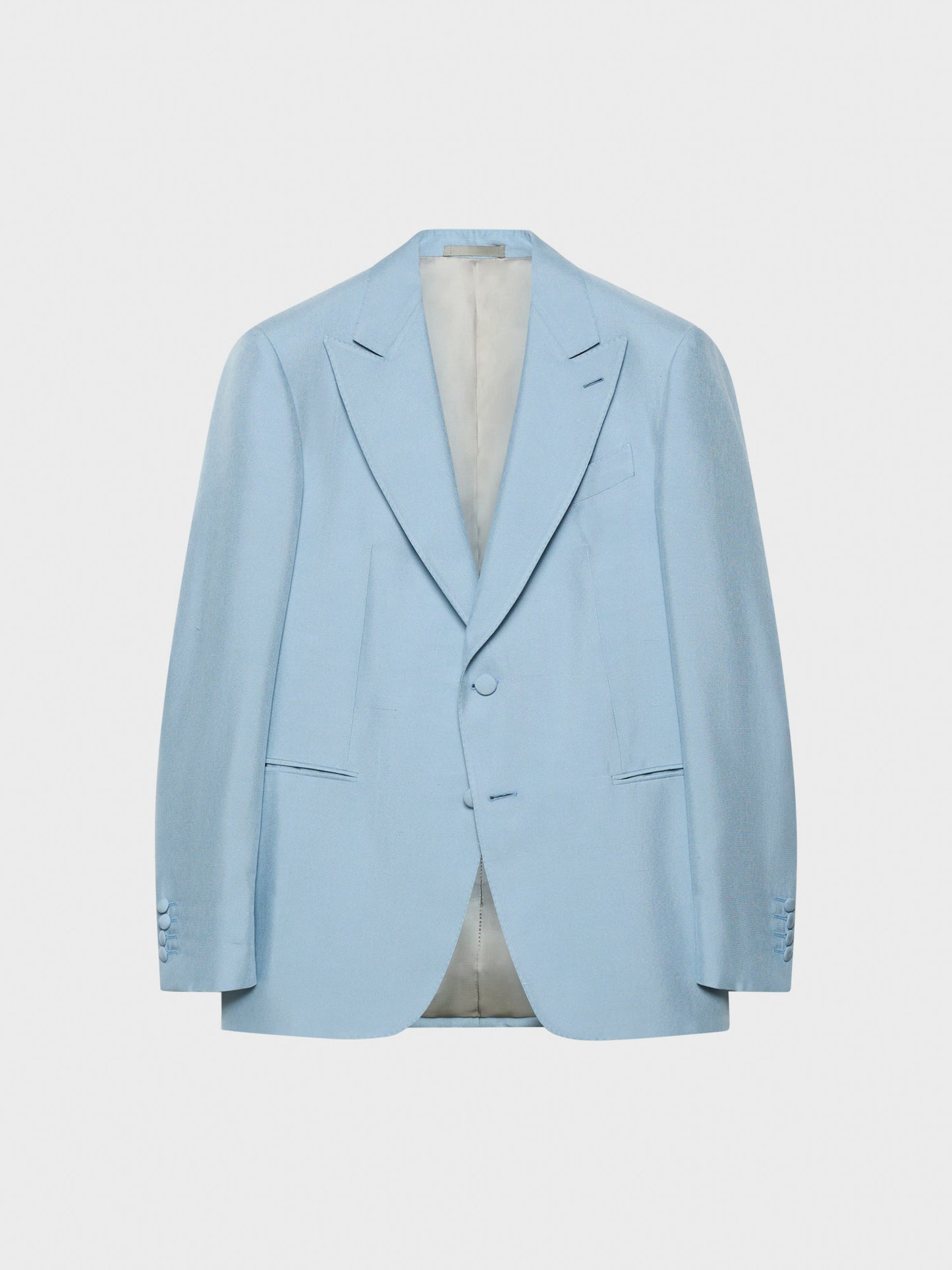 Caruso Menswear Abbigliamento Uomo Giacche Giacca norma in shantung di seta azzurro look 2